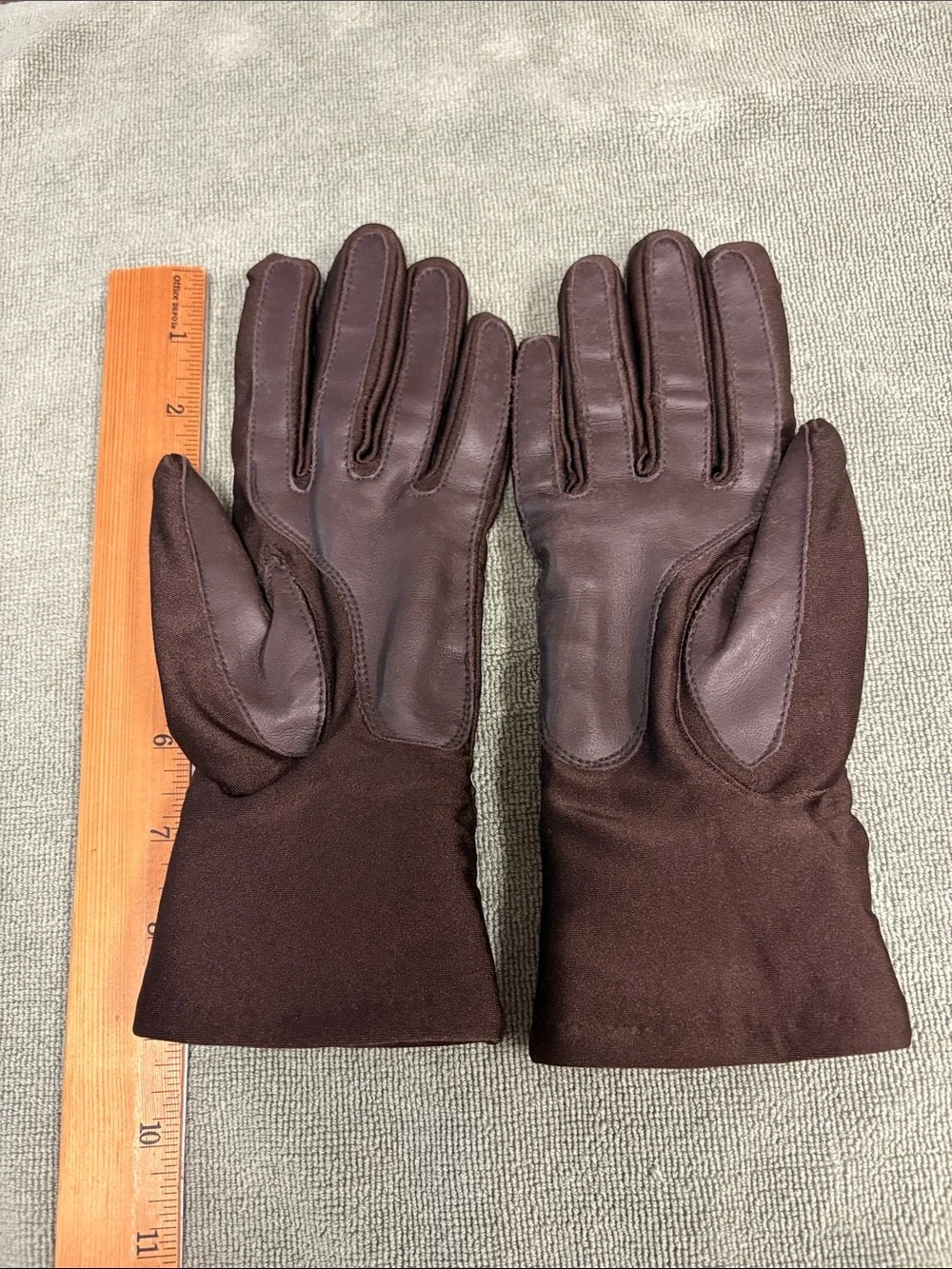 Women's Brown Embroidered Winter Gloves